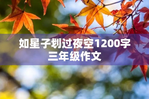 如星子划过夜空1200字三年级作文 如星子划过夜空1200字三年级作文