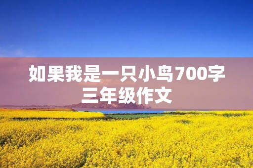 如果我是一只小鸟700字三年级作文