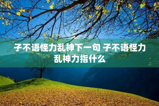 子不语怪力乱神下一句 子不语怪力乱神力指什么