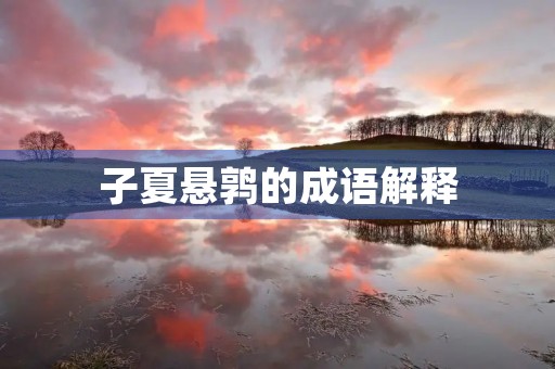 子夏悬鹑的成语解释 子夏悬鹑的成语解释
