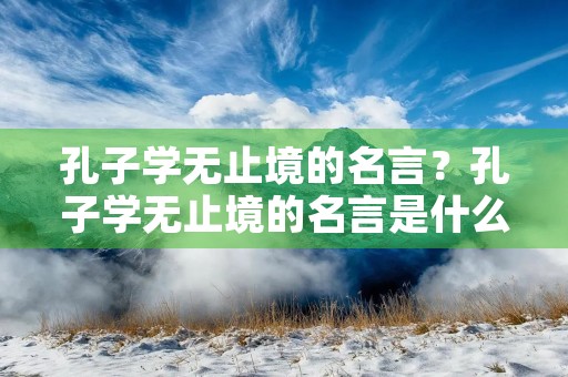 孔子学无止境的名言？孔子学无止境的名言是什么