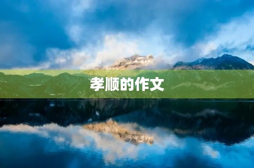 孝顺的作文