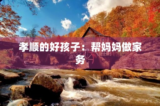 孝顺的好孩子：帮妈妈做家务