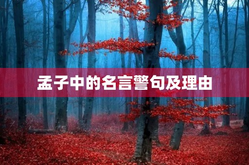 孟子中的名言警句及理由,孟子中的名言警句及理由有哪些 孟子中的名言警句及理由,孟子中的名言警句及理由有哪些
