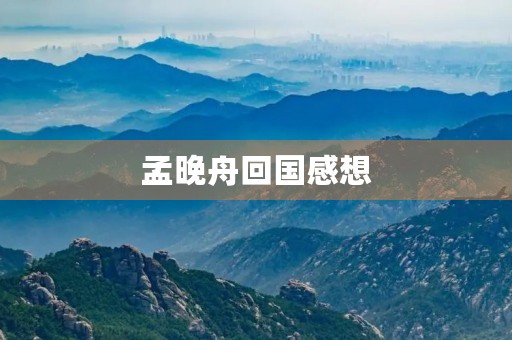 孟晚舟回国感想