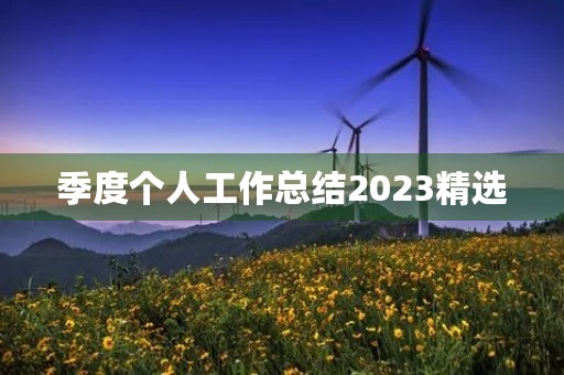 季度个人工作总结2023精选
