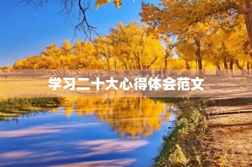 学习二十大心得体会范文