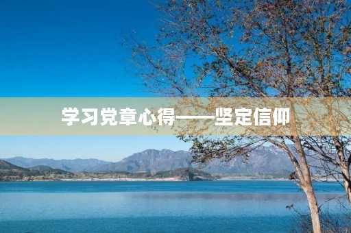 学习**心得——坚定信仰，践行使命