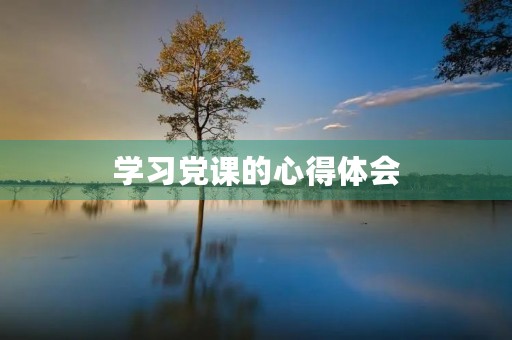 学习党课的心得体会