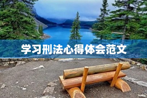 学习刑法心得体会范文 学习刑法心得体会范文