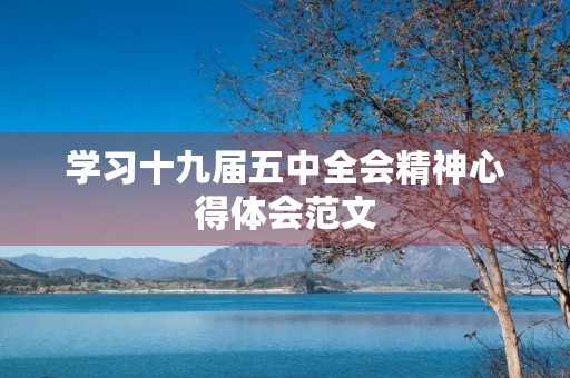 学习十九届五中全会精神心得体会范文