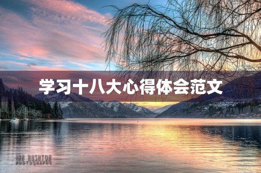 学习十八大心得体会范文