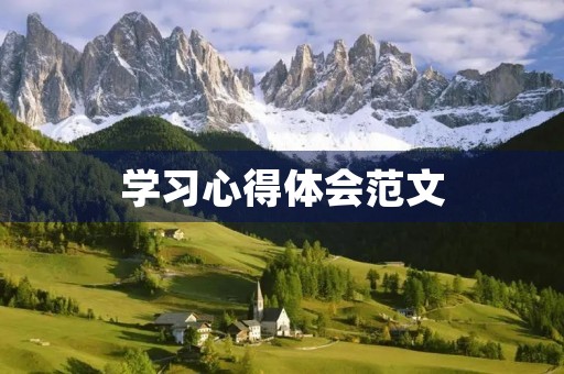 学习心得体会范文