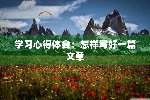 学习心得体会：怎样写好一篇文章