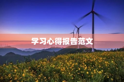学习心得报告范文