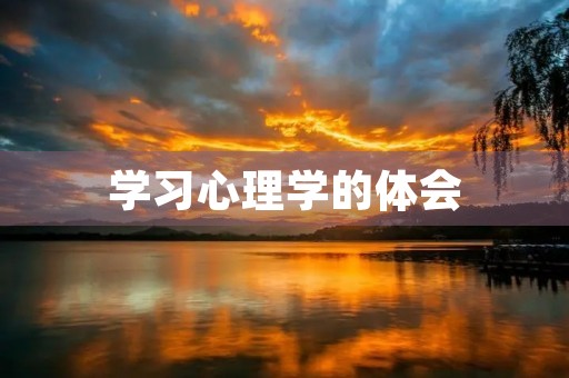 学习心理学的体会 学习心理学的体会
