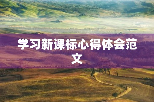 学习新课标心得体会范文