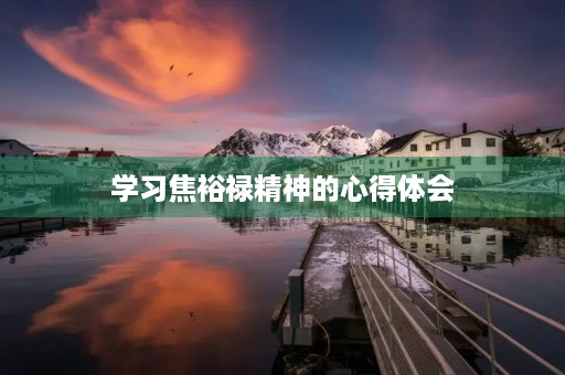 学习焦裕禄精神的心得体会
