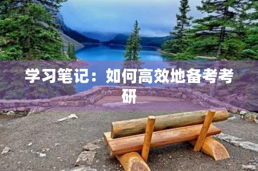 学习笔记:如何高效地备考考研 学习笔记:如何高效地备考考研