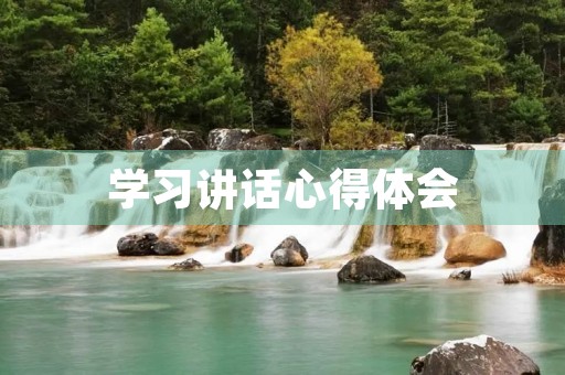 学习讲话心得体会