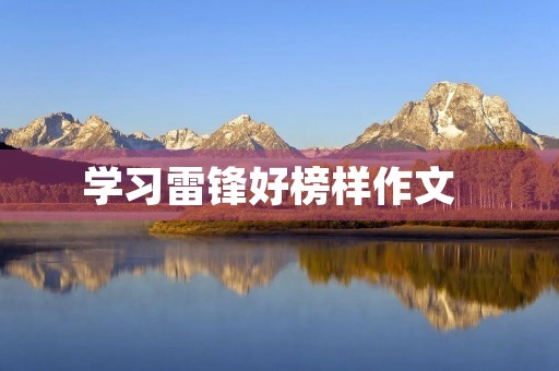 学习雷锋好榜样作文  