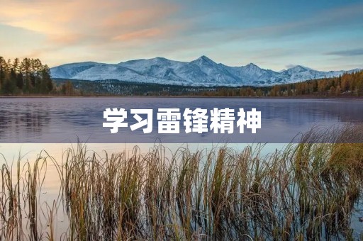 学习雷锋精神,传承中华美德 学习雷锋精神,传承中华美德