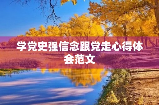 学党史强信念跟党走心得体会范文