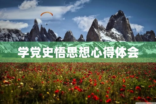 学党史悟思想心得体会 学党史悟思想心得体会