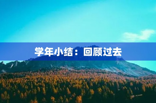 学年小结：回顾过去，展望未来