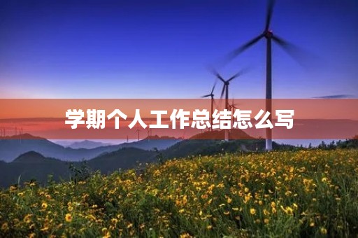 学期个人工作总结怎么写