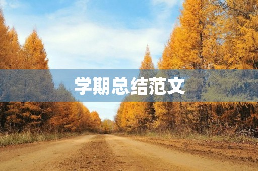 学期总结范文(学期总结范文400字)