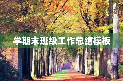 学期末班级工作总结模板