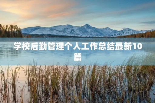 学校后勤管理个人工作总结最新10篇