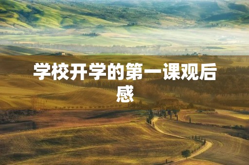 学校开学的第一课观后感 学校开学的第一课观后感