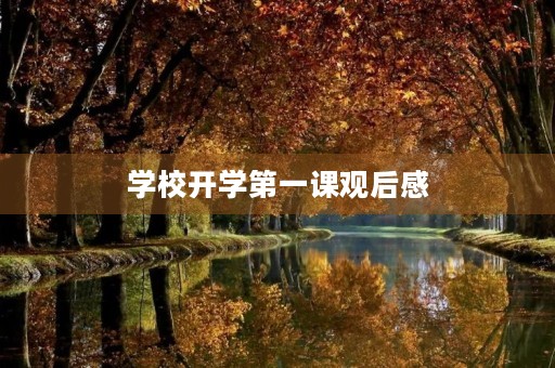 学校开学第一课观后感