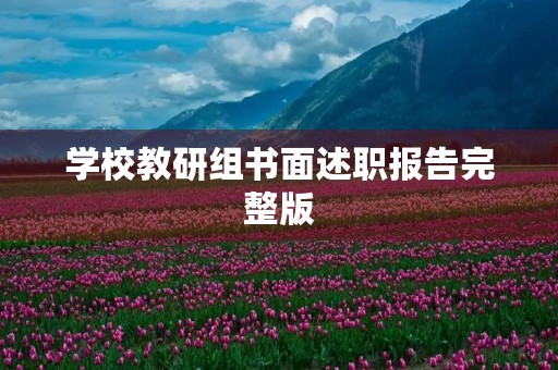 学校教研组书面述职报告完整版
