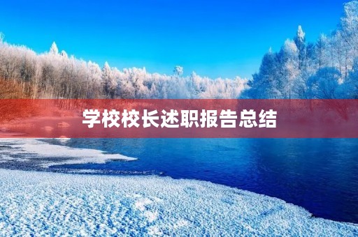学校校长述职报告总结 学校校长述职报告总结