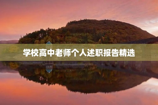 学校高中老师个人述职报告精选 学校高中老师个人述职报告精选