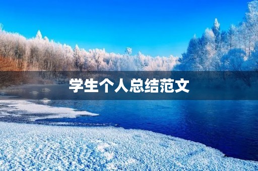 学生个人总结范文 学生个人总结范文