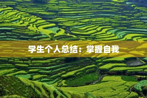 学生个人总结:掌握自我,实现梦想 学生个人总结:掌握自我,实现梦想