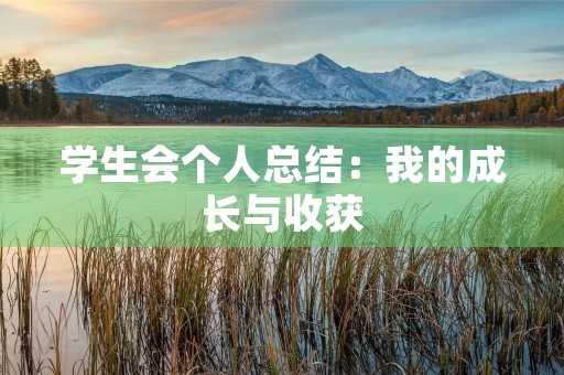 学生会个人总结：我的成长与收获