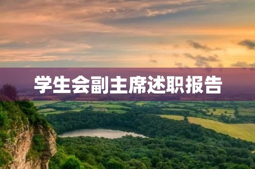 学生会副主席述职报告(对学生会副主席的认识)