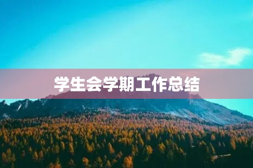 学生会学期工作总结(学生会的学期工作总结)