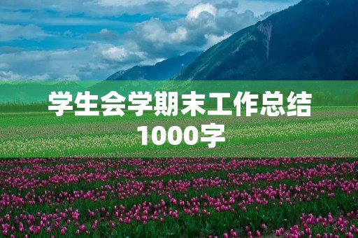 学生会学期末工作总结1000字