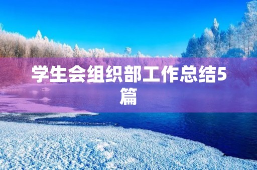 学生会组织部工作总结5篇