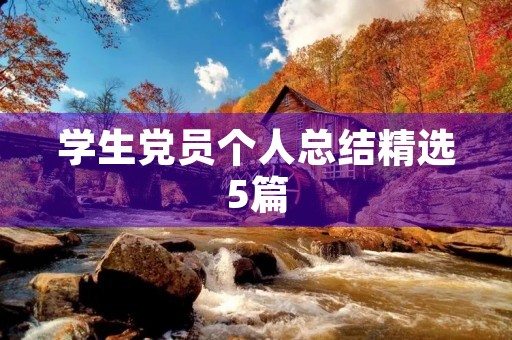 学生党员个人总结精选5篇