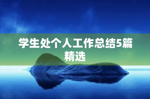 学生处个人工作总结5篇精选