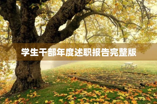 学生干部年度述职报告完整版