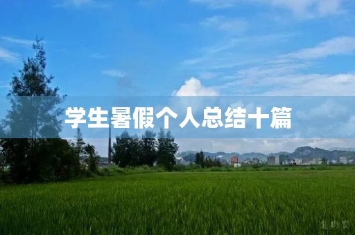 学生暑假个人总结十篇 学生暑假个人总结十篇