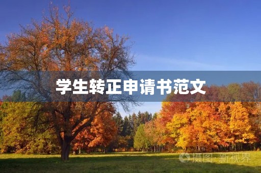 学生转正申请书范文 学生转正申请书范文